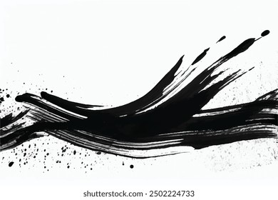 Black brush strokes isolated on white Background. Brush strokes background. Grunge Brush strokes.