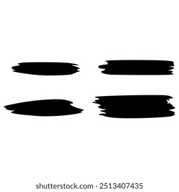 Black Brush strokes isolated on white background. Brush strokes grunge background. Vector brush stroke texture. Black ink, paint splatter.