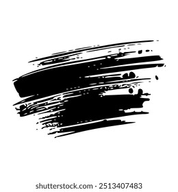 Black Brush strokes isolated on white background. Brush strokes grunge background. Vector brush stroke texture. Black ink, paint splatter.