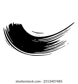 Pinceladas negras aisladas sobre fondo blanco. Pinceladas de fondo grunge. Textura de trazo de pincel de Vector. Tinta negra, salpicaduras de pintura.