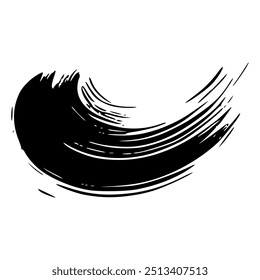 Black Brush strokes isolated on white background. Brush strokes grunge background. Vector brush stroke texture. Black ink, paint splatter.