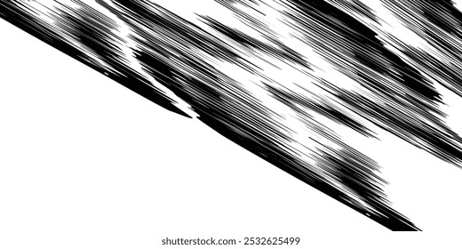 Black Brush strokes isolated on white background. Brush strokes grunge background. Vector brush stroke texture.