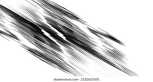 Schwarze Pinselstriche einzeln auf weißem Hintergrund. Pinselstriche schmücken den Hintergrund. Textur des Vektorpinsels.