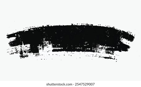 Black Brush strokes isolated on white background. Brush strokes, brushes, lines, black paint, grunge. Vector grunge background. Brush stroke Line. 