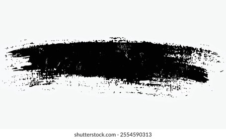 Black Brush strokes isolated on white background. Brush strokes, brushes, lines, black paint, grunge. Vector grunge background. Brush stroke Line. 