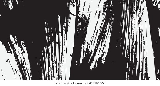 Black Brush strokes isolated on white background. Brush strokes grunge background. Vector brush stroke texture. Black ink, paint splatter.