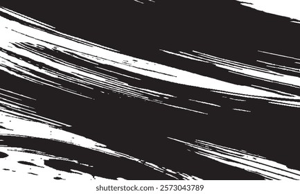 Black Brush strokes isolated on white background. Brush strokes grunge background. Vector brush stroke texture. Black ink, paint splatter.