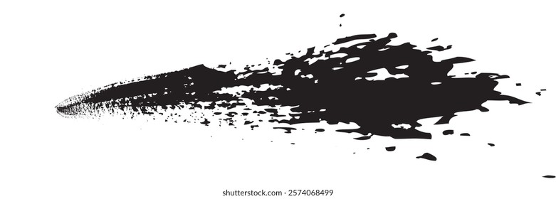 Black Brush strokes isolated on white background. Brush strokes grunge background. Vector brush stroke texture. Black ink, paint splatter.