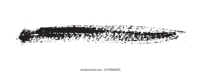 Black Brush strokes isolated on white background. Brush strokes grunge background. Vector brush stroke texture. Black ink, paint splatter.