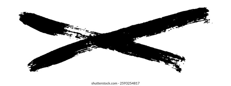 Black Brush strokes isolated on white background. Dry Brush Strokes and Scratches Retro Grunge Background. Vector brush stroke texture. Black ink, paint splatter.