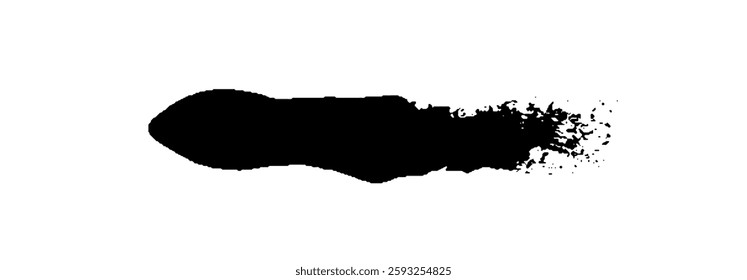 Black Brush strokes isolated on white background. Dry Brush Strokes and Scratches Retro Grunge Background. Vector brush stroke texture. Black ink, paint splatter.