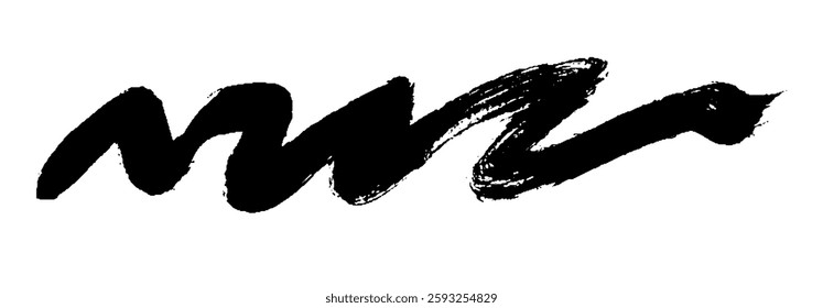 Black Brush strokes isolated on white background. Dry Brush Strokes and Scratches Retro Grunge Background. Vector brush stroke texture. Black ink, paint splatter.