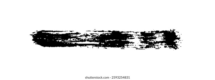 Black Brush strokes isolated on white background. Dry Brush Strokes and Scratches Retro Grunge Background. Vector brush stroke texture. Black ink, paint splatter.