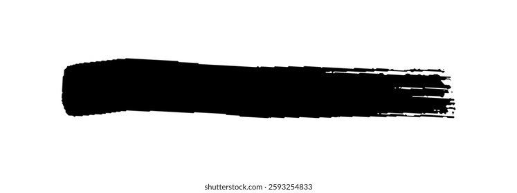 Black Brush strokes isolated on white background. Dry Brush Strokes and Scratches Retro Grunge Background. Vector brush stroke texture. Black ink, paint splatter.