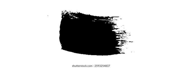 Black Brush strokes isolated on white background. Dry Brush Strokes and Scratches Retro Grunge Background. Vector brush stroke texture. Black ink, paint splatter.