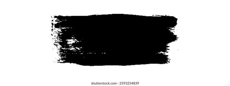 Black Brush strokes isolated on white background. Dry Brush Strokes and Scratches Retro Grunge Background. Vector brush stroke texture. Black ink, paint splatter.