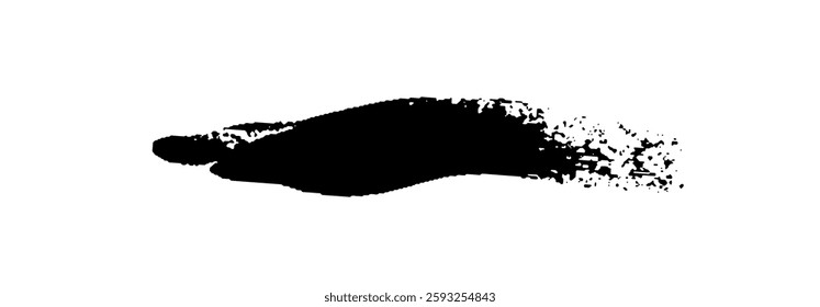 Black Brush strokes isolated on white background. Dry Brush Strokes and Scratches Retro Grunge Background. Vector brush stroke texture. Black ink, paint splatter.