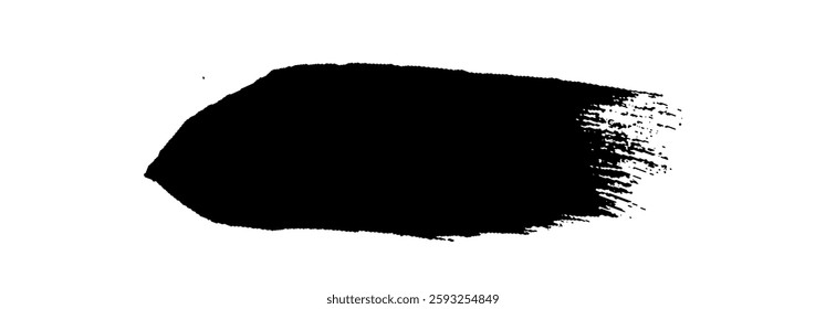 Black Brush strokes isolated on white background. Dry Brush Strokes and Scratches Retro Grunge Background. Vector brush stroke texture. Black ink, paint splatter.