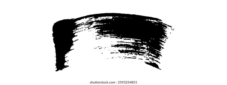 Black Brush strokes isolated on white background. Dry Brush Strokes and Scratches Retro Grunge Background. Vector brush stroke texture. Black ink, paint splatter.