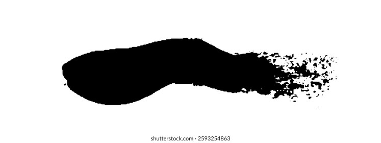 Black Brush strokes isolated on white background. Dry Brush Strokes and Scratches Retro Grunge Background. Vector brush stroke texture. Black ink, paint splatter.