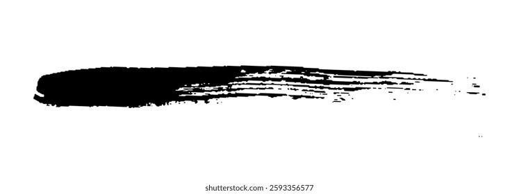 Black Brush strokes isolated on white background. Dry Brush Strokes and Scratches Retro Grunge Background. Vector brush stroke texture. Black ink, paint splatter.