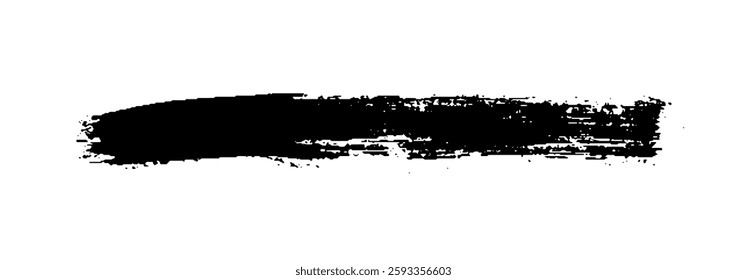 Black Brush strokes isolated on white background. Dry Brush Strokes and Scratches Retro Grunge Background. Vector brush stroke texture. Black ink, paint splatter.