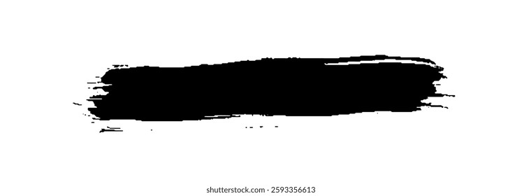 Black Brush strokes isolated on white background. Dry Brush Strokes and Scratches Retro Grunge Background. Vector brush stroke texture. Black ink, paint splatter.