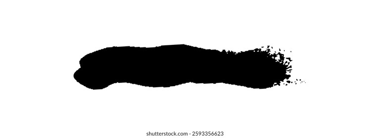 Black Brush strokes isolated on white background. Dry Brush Strokes and Scratches Retro Grunge Background. Vector brush stroke texture. Black ink, paint splatter.