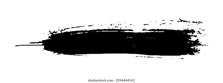 Black Brush strokes isolated on white background. Dry Brush Strokes and Scratches Retro Grunge Background. Vector brush stroke texture. Black ink, paint splatter.