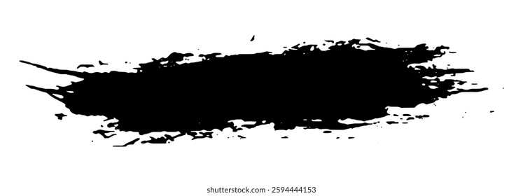 Black Brush strokes isolated on white background. Dry Brush Strokes and Scratches Retro Grunge Background. Vector brush stroke texture. Black ink, paint splatter.