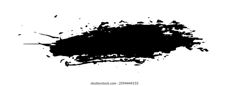 Black Brush strokes isolated on white background. Dry Brush Strokes and Scratches Retro Grunge Background. Vector brush stroke texture. Black ink, paint splatter.