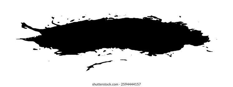 Black Brush strokes isolated on white background. Dry Brush Strokes and Scratches Retro Grunge Background. Vector brush stroke texture. Black ink, paint splatter.