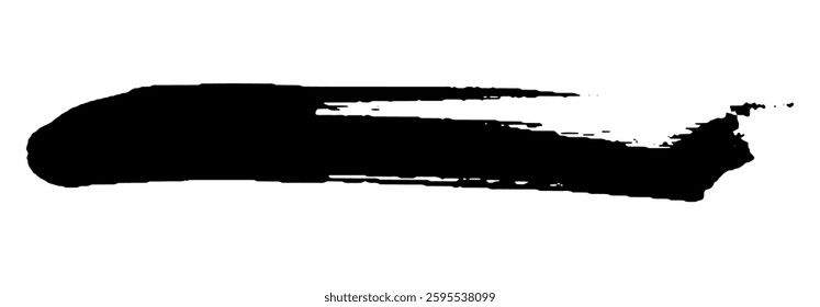 Black Brush strokes isolated on white background. Dry Brush Strokes and Scratches Retro Grunge Background. Vector brush stroke texture. Black ink, paint splatter.