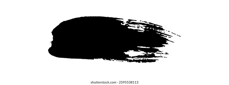 Black Brush strokes isolated on white background. Dry Brush Strokes and Scratches Retro Grunge Background. Vector brush stroke texture. Black ink, paint splatter.