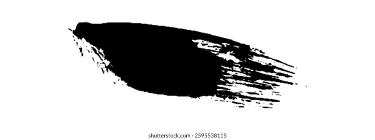 Black Brush strokes isolated on white background. Dry Brush Strokes and Scratches Retro Grunge Background. Vector brush stroke texture. Black ink, paint splatter.