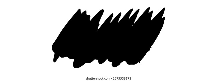 Black Brush strokes isolated on white background. Dry Brush Strokes and Scratches Retro Grunge Background. Vector brush stroke texture. Black ink, paint splatter.