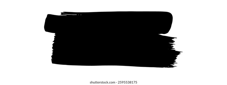 Black Brush strokes isolated on white background. Dry Brush Strokes and Scratches Retro Grunge Background. Vector brush stroke texture. Black ink, paint splatter.