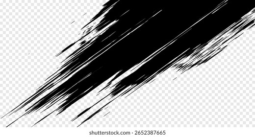 Black Brush strokes isolated on white background. Brush strokes grunge background. Vector brush stroke texture. Black ink, paint splatter.