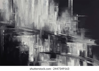 Black brush strokes on an isolated white background. Black and white abstract background. Brush stroke and texture. Smear brush on a white background. Black and white Grunge Texture. 