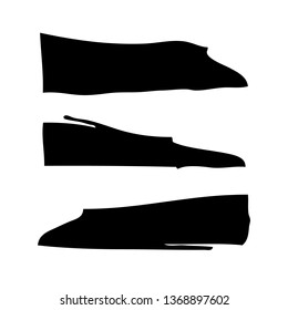Black brush strokes on a white background. Vector art.
