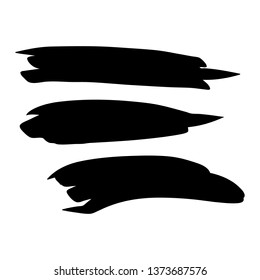 Black brush strokes on a white background. Vector art.