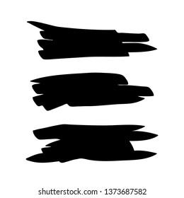 Black brush strokes on a white background. Vector art.