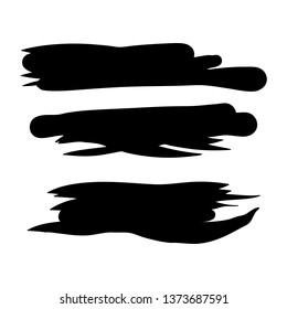 Black brush strokes on a white background. Vector art.