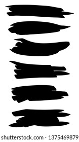 Black brush strokes on a white background. Vector art.