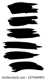 Black brush strokes on a white background. Vector art.