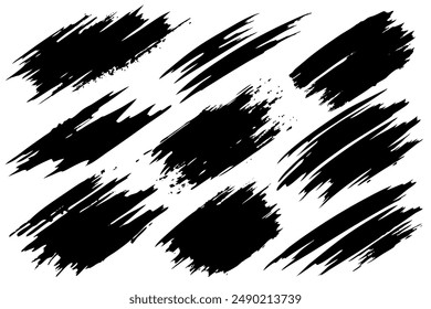 Black brush strokes on white background create an artistic design