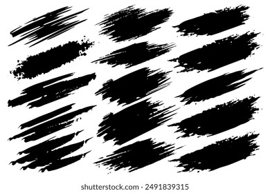 Black brush strokes on white backdrop create artistic composition