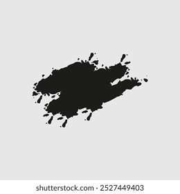 Black Brush strokes on white background. Vector brush stroke texture. Black ink, paint splatter.