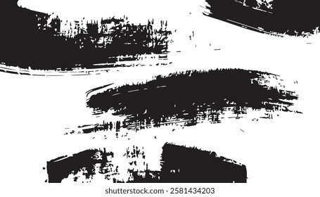 Black brush strokes on white background. Abstract Monochrome Grunge Background. Brush stroke paint texture background. 