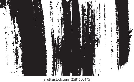 Black brush strokes on white background. Abstract Monochrome Grunge Background. Brush stroke paint texture background. 